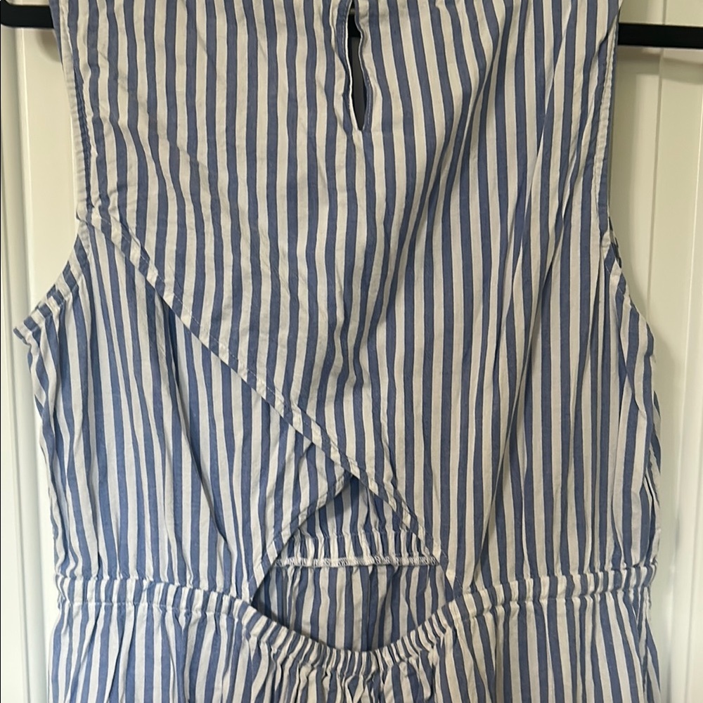 beachlunchlounge Blue and White Striped Midi Dress - Picture 3 of 5
